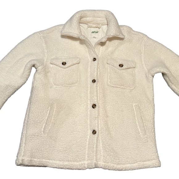 Aerie Oversized Button Up Sherpa Jacket /‎ XS - Picture 4 of 4